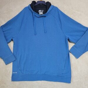 Russell Training Fit Hoodie IntelliFresh Odor Protection Blue XL‎ FLAW Workout